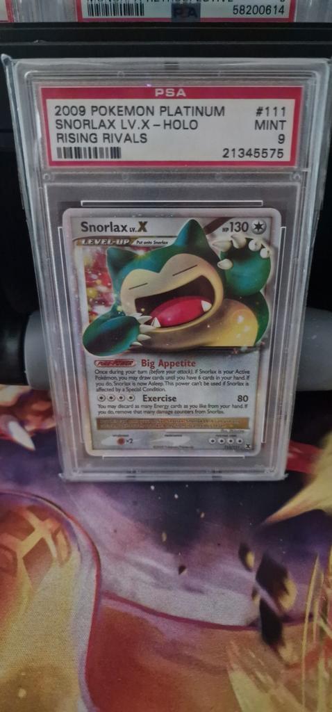 2009 Rising Rivals Snorlax Lv. X holo PSA 9, Hobby en Vrije tijd, Verzamelkaartspellen | Pokémon, Nieuw, Losse kaart, Ophalen of Verzenden