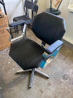 Professionele Kapperstoel - Zwart Leer, Huis en Inrichting, Stoelen, Gebruikt, Twee, Zwart, Leer