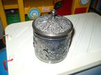 een zwaar verzilverd theeblikje van douwe egberts, Verzamelen, Blikken, Ophalen of Verzenden, Zo goed als nieuw, Thee, Douwe Egberts
