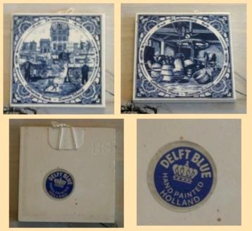 Delfts blauwe tegeltjes - de kaasmarkt - de botermakerij  beschikbaar voor biedingen