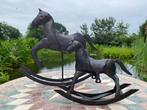 Antieke Metalen Schommelpaarden Set - Woondecoratie Nostalgi, Ophalen of Verzenden