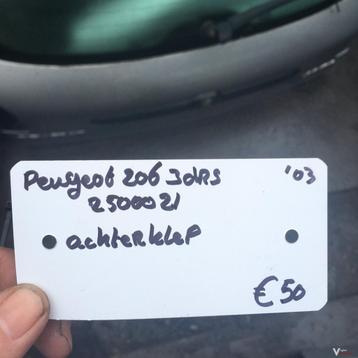 Peugeot 206 3drs 2003 Wagennr 2500021 Achterklep beschikbaar voor biedingen