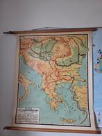 Oude schoolkaart Balkan, Antiek en Kunst, Ophalen, Aardrijkskunde