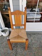 vier degelijke eiken kamer stoelen, Huis en Inrichting, Stoelen, Ophalen, Gebruikt, Bruin, Vier