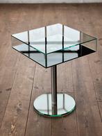 Prachtige design bijzettafel glas, zwart glas, Huis en Inrichting, Tafels | Bijzettafels, Glas, 45 tot 60 cm, Minder dan 55 cm