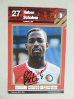 Spelerskaart.  Ruben.Schaken  Feyenoord.   2013/2014, Verzamelen, Sportartikelen en Voetbal, Ophalen of Verzenden, Zo goed als nieuw