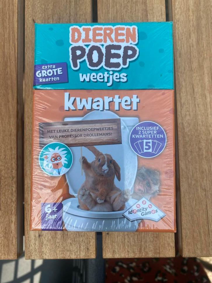 Dierenpoep Weetjes Kwartet - Nieuw!, Hobby en Vrije tijd, Gezelschapsspellen | Kaartspellen, Nieuw, Een of twee spelers, Ophalen of Verzenden