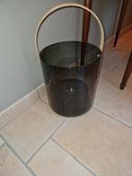 Windlicht Glas - Eiken Handvat - Smoke - Large- Dekocandle, Huis en Inrichting, Overige materialen, Zwart, Nieuw, Ophalen of Verzenden