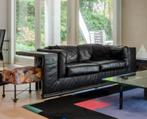 zwart lederen design sofa Paola Piva, 100 tot 125 cm, Modern, Rechte bank, Gebruikt