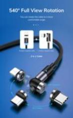 magnetische oplaadkabel met LED-indicator (zwart), Nieuw, Snoer of kabel, Ophalen of Verzenden, Overige merken