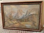Schilderij berglandschap, Gebruikt, 50 tot 75 cm, Ophalen of Verzenden, Schilderij