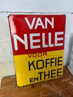 Emaille reclamebord van Nelle koffie en Thee Langcat Bussum, Ophalen of Verzenden, Zo goed als nieuw, Reclamebord