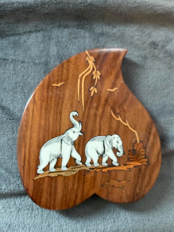 Antieke Indiase Houten Paneeltjes met Ivoor, ca. 1920, Antiek en Kunst, Kunst | Beelden en Houtsnijwerken, Ophalen of Verzenden