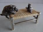 Miniatuur zilver EP2 bank poes hond zilveren miniaturen, Ophalen of Verzenden, Zilver
