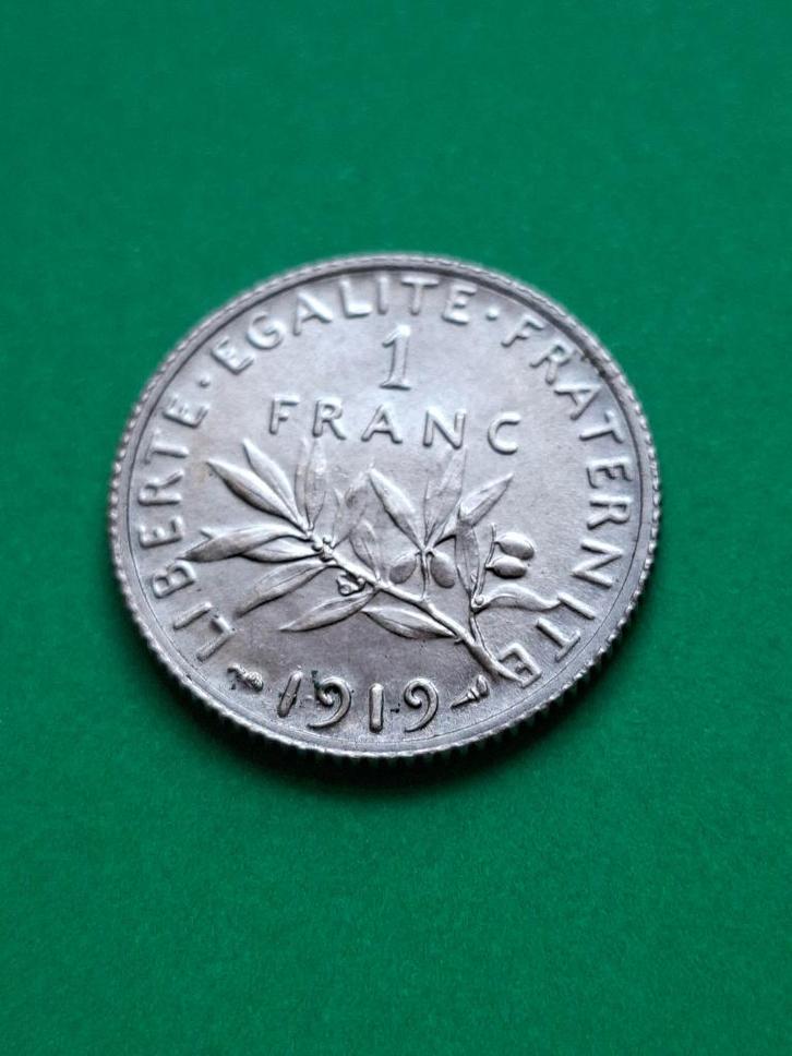 1919 Frankrijk 1 frank in zilver zaaister in PR, Postzegels en Munten, Munten | Europa | Niet-Euromunten, Losse munt, Frankrijk