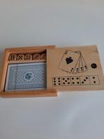 Reisspel nieuw houten doosje met dobbelstenen en kaarten4,, Ophalen of Verzenden, Nieuw