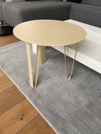 Vanille/Crème Bijzettafel, Minder dan 55 cm, Metaal of Aluminium, Rond, Nieuw