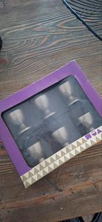 6 RVS Eierdopjes - Model Italia, Ophalen of Verzenden, Gebruikt, Rvs of Chroom, Los bestek