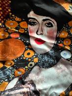 Zijden Sjaal met Klimt Print, Ophalen of Verzenden, Zo goed als nieuw, Maat 46/48 (XL) of groter, Sjaal