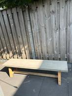 Betonnen Picknickbank met Houten Poten (180x40cm), Tuin en Terras, Tuinbanken, Ophalen, Gebruikt, Hout
