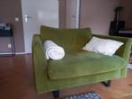 Loveseat olijfgroen velours, Ophalen, Gebruikt, 75 tot 100 cm, Stof
