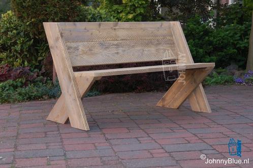 Tuinbank Cross - de enige echte, Tuin en Terras, Tuinbanken, Nieuw, Hout, Ophalen of Verzenden