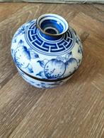 Antiek Chinees porseleinen potje met deksel – blauw/wit deco, Ophalen of Verzenden