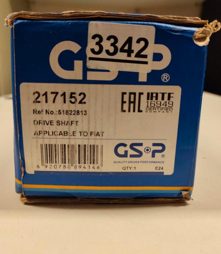 GSP 217152 Aandrijfas geschikt voor FIAT DOBLO, Auto-onderdelen, Transmissie en Toebehoren, Fiat, Nieuw, Ophalen of Verzenden