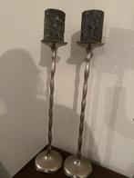 Set van 2 Metalen Kandelaars, Ophalen, Gebruikt, 50 tot 75 cm, Metaal