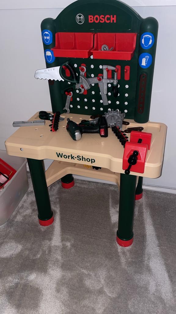 Bosch Kinder Werkbank met Accessoires, Ophalen, Gebruikt, Kunststof, Speelkeuken-accessoire