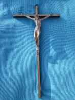 Bijzonder Christus kruis met zilveren kleurige Chr 21-11 cm, Verzenden, Zo goed als nieuw, Overige typen, Christendom | Katholiek