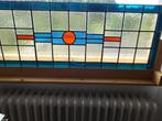 glas in lood raam brocante 110 cm breed 40 cm hoog, Ophalen