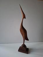 Vintage Houten Kraanvogel  - Jaren 60, Antiek en Kunst, Kunst | Beelden en Houtsnijwerken, Ophalen of Verzenden