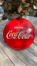 Emaille button reclamebord Coca-Cola café kroeg mancave, Reclamebord, Gebruikt, Ophalen of Verzenden