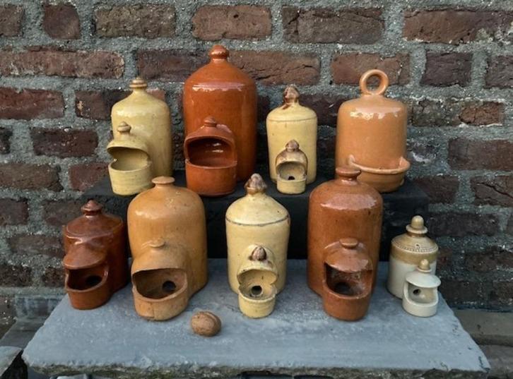 antieke volksaardewerk vogeldrinkbakjes, drinkbakje, Antiek en Kunst, Antiek | Keramiek en Aardewerk, Ophalen of Verzenden