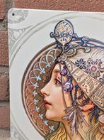 ALPHONSE MUCHA Zodiac Art Nouveau Metalen Wandbord, Huis en Inrichting, Verzenden, Nieuw