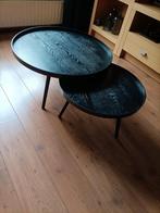 2 Woood Mesa tafeltjes zwart, Huis en Inrichting, Tafels | Salontafels, Ophalen, 50 tot 100 cm, Rond, 50 tot 100 cm