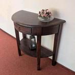 Antieke half ronde tafel klassieke sidetable met lade plank, Antiek en Kunst, Ophalen