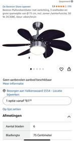 Bestron Plafondventilator, Huis en Inrichting, Lampen | Plafondlampen, Ophalen, Zo goed als nieuw, Glas