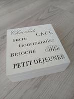 Theedoos, hout, wit, 4 vakken, prijs 1 euro, Huis en Inrichting, Keuken | Servies, Ophalen, Overige materialen, Gebruikt, Overige typen