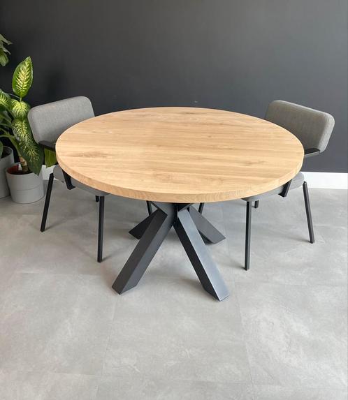 Eiken Tafels ROND - Recht of Verjongd - Alle Maten - NIEUW, Huis en Inrichting, Tafels | Eettafels, Nieuw, 100 tot 150 cm, Vijf personen of meer