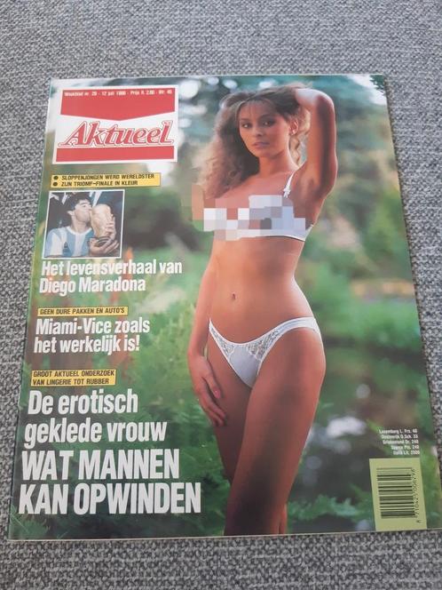 28.Aktueel 1986. Diego Maradona. Miami Vice. Lous Haasdijk., Verzamelen, Tijdschriften, Kranten en Knipsels, Tijdschrift, 1980 tot heden