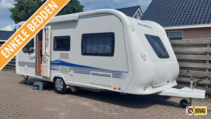 Hobby Prestige 540 UL incl. mover en luifel, Caravans en Kamperen, Caravans, Bedrijf, tot en met 4, Rondzit, Hobby, 2 aparte bedden
