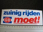 sticker zuinig rijden moet! GB logo, Verzenden, Zo goed als nieuw, Bedrijf of Vereniging