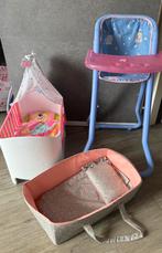 Baby Born poppenwieg, reiswieg en poppenstoel, Kinderen en Baby's, Speelgoed | Poppen, Ophalen, Zo goed als nieuw, Babypop