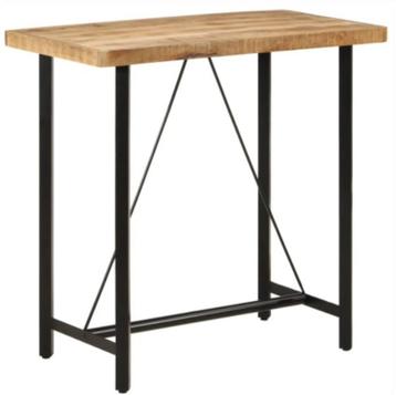 Industriële bartafel mangohout - in nette staat (blad 120cm) beschikbaar voor biedingen