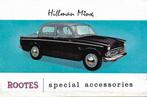 Folder HILLMAN Minx Special Accessoires, ca. 1959 (GB)., Ophalen of Verzenden, Zo goed als nieuw, Overige merken, Roots LTD.