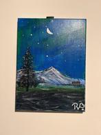 Noorderlicht schilderij sneeuw 30x40, Huis en Inrichting, Ophalen of Verzenden, Schilderij, Minder dan 50 cm