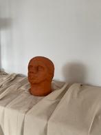 Vintage chamotte beeld van hoofd terrakleurig h20cm, Antiek en Kunst, Ophalen of Verzenden
