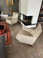 2 leren fauteuils van Gerard van den Berg, Huis en Inrichting, Fauteuils, Ophalen, Zo goed als nieuw, Leer, 75 tot 100 cm